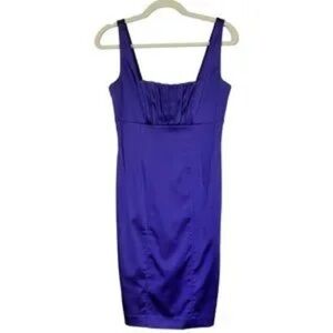 Calvin Klein purple satin cocktail dress